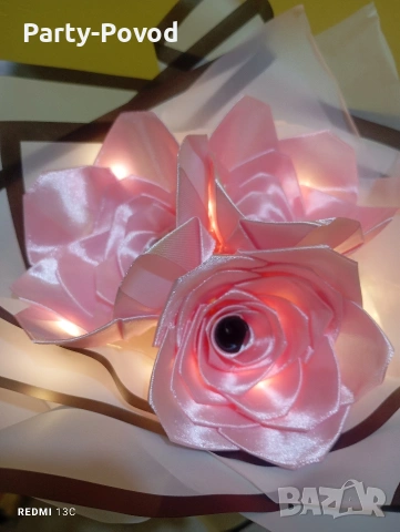 Сатенени букети , снимка 13 - Изкуствени цветя - 53079605