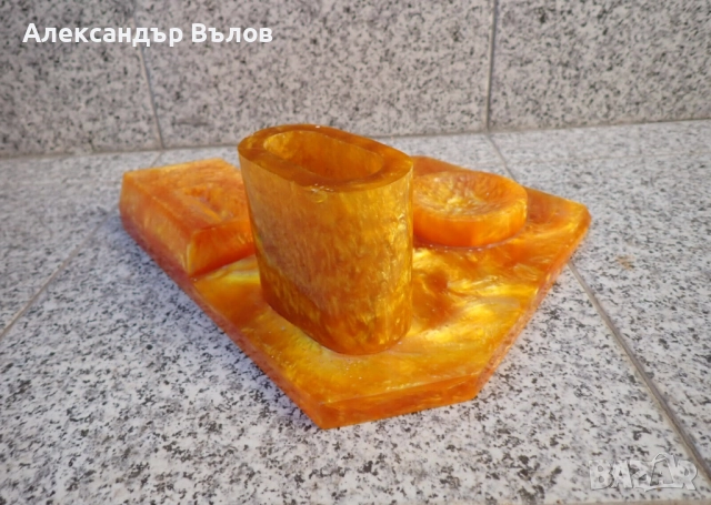 Стар Десктоп от Български Каталин Бюро Писалище Тежък, снимка 9 - Антикварни и старинни предмети - 51797264