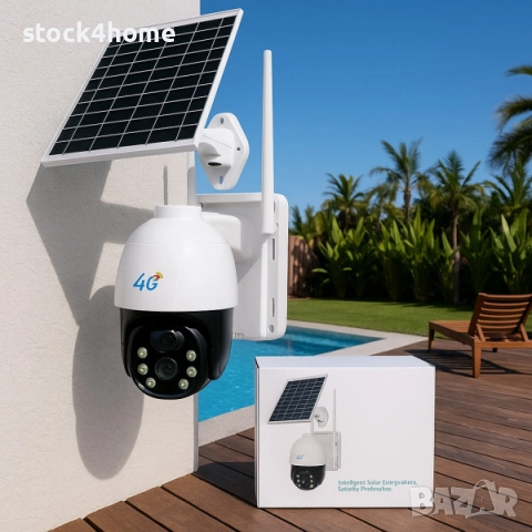 Соларна 10MP 4G безжична PTZ камера с детектор за движение и двупосочно аудио – Модел 2025