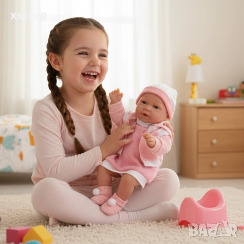 Реалистично бебе с аксесоари Pure Baby - 39см, снимка 3 - Кукли - 52738150