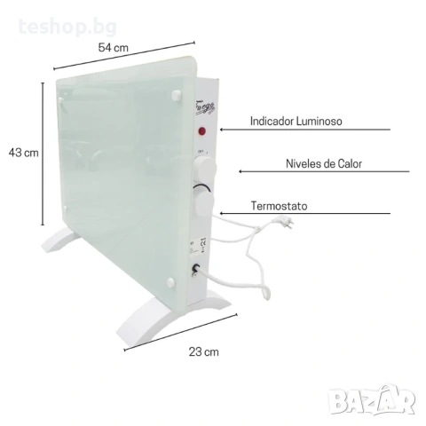 Конвектор със стъклен панел закален 1000 вата налични 6 броя промоция