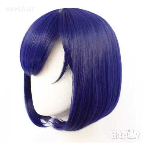 Аниме къса синя черна перука, снимка 2 - Аксесоари за коса - 50712228
