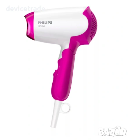 Сешоар Philips SalonDry Compact BHD003/00, 1400 W, сгъваем, бял/розов, снимка 2 - Сешоари - 53821708