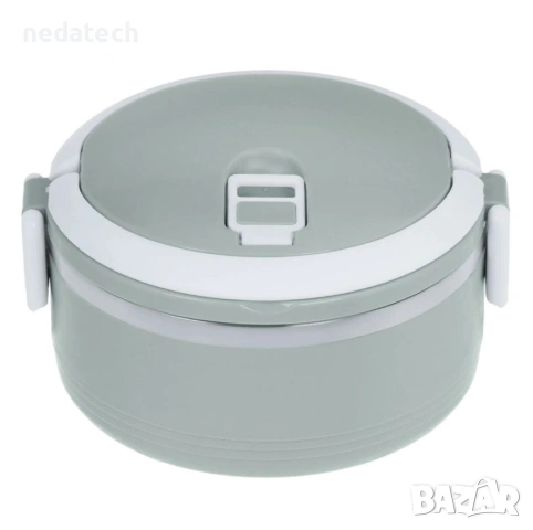 Термо кутия за храна, кръгла, 500мл, сива, снимка 3 - Кутии за храна - 53123099