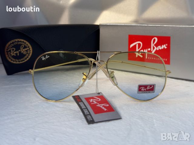 Ray-Ban RB 3026 слънчеви очила Рей-Бан авиатор жълто сини , снимка 4 - Слънчеви и диоптрични очила - 45584413