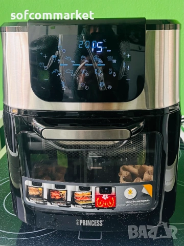 Фритюрник с горещ въздух и фурна Princess 182075 Airfryer Oven Deluxe, 11L, снимка 6 - Фритюрници - 53596511