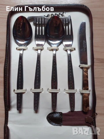 Комплект-вилици,лъжици и нож "ВТ" в стилен несесер,ретро, снимка 3 - Антикварни и старинни предмети - 53258109