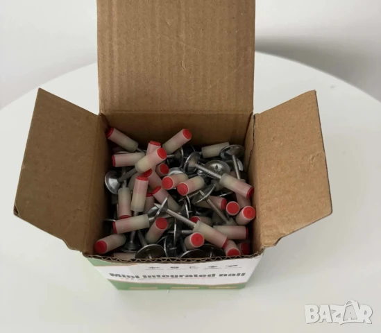 Комплект 50 пирона за Пистолет 7.3мм Пирони за пистолет, малки, заряд, прави, Ф7,3x25mm, кутия 50бр., снимка 2 - Други стоки за дома - 51415027