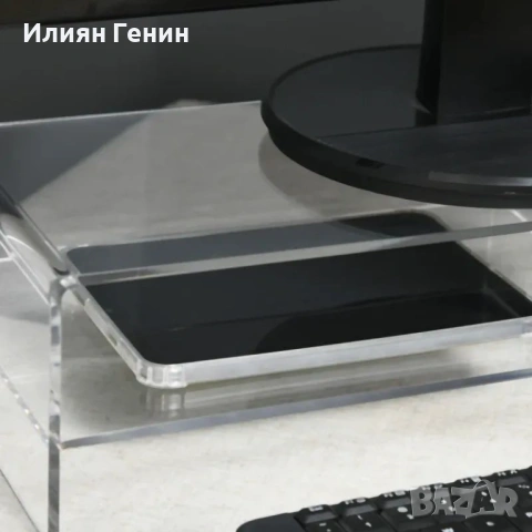 Стойка за монитор HOMCOM с отделение за клавиатура, снимка 5 - Етажерки - 54187928