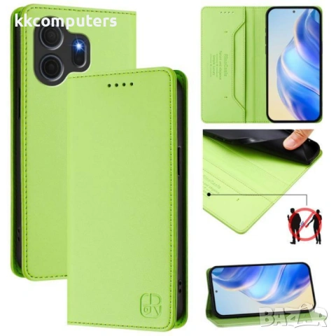 Кожен Калъф Портфейл за TCL NxtPaper 70 Pro 5G - RFID защита, Магнитен, Стойка, 8 цвята, снимка 2 - Калъфи, кейсове - 53993895