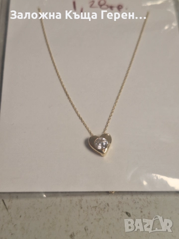 Нежно дамско златно колие - 1,28 гр., снимка 2 - Колиета, медальони, синджири - 51960078