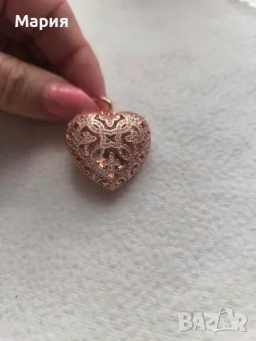 Масивна висулка от родирано сребро, снимка 2 - Колиета, медальони, синджири - 49869226