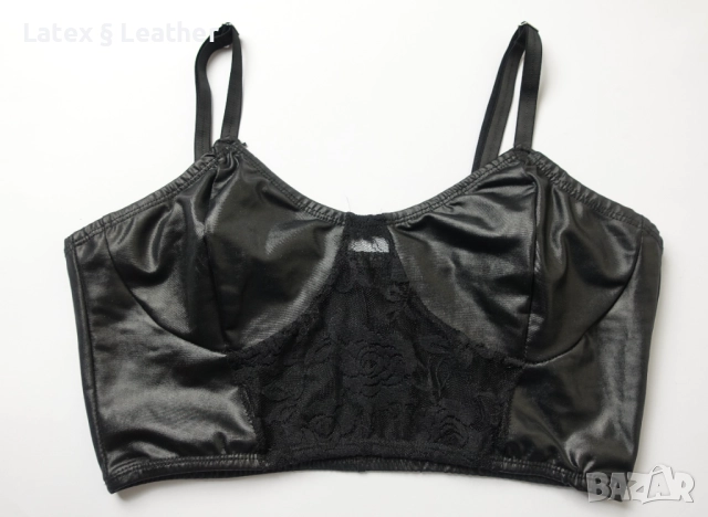 80В еластично бюстие с кожен/мокър ефект