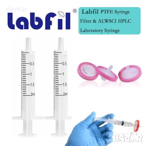 Филтър за спринцовка PTFE Хидрофилна мембрана 25 mm диаметър 0,22 um, нестерилни, 100 бр., снимка 4 - Медицински консумативи - 45083578