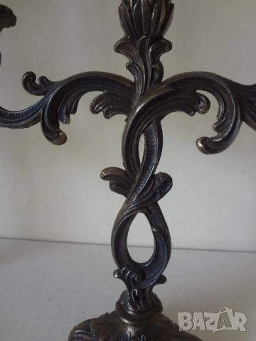 Комплект от 2 бр. бронзови свещника от Германия, снимка 8 - Антикварни и старинни предмети - 53740571