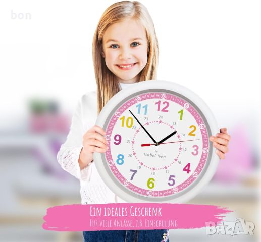 Детски стенен часовник Isabel Iven, снимка 2 - Други стоки за дома - 46442658