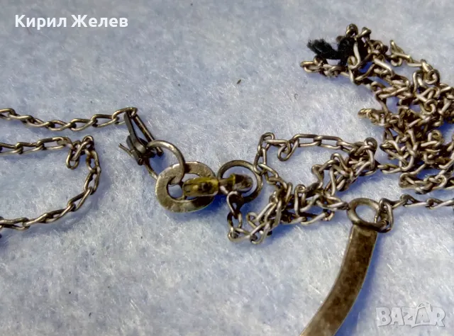 СТАРО АР НУВО СРЕБЪРНО КОЛИЕ СРЕБРО 925 с ЛУНЕН КАМЪК и НУЖДА от ЛЕКА РЕСТАВРАЦИЯ на ВЕРИЖКАТА 32032, снимка 9 - Антикварни и старинни предмети - 50180638