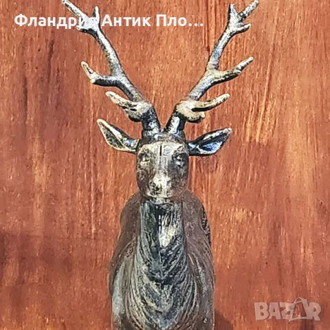 Декоративна статуетка на елен от чугун, снимка 3 - Статуетки - 49644883