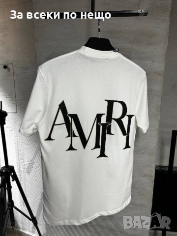 Amiri Мъжка Бяла Тениска👕Мъжка Блуза С Къс Ръкав В Бял Цвят Амири Код MensPoint24, снимка 2 - Тениски - 53701990