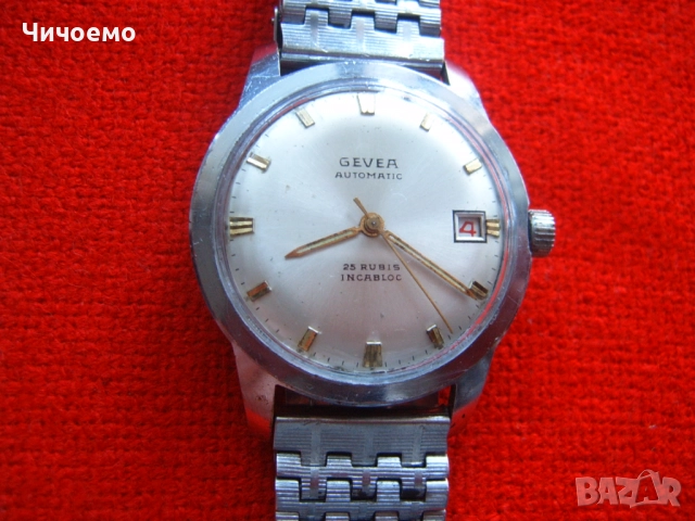 GEVEA automatic 25 rubis INCABLOC Швейцарски ретро мъжки часовник, снимка 3 - Антикварни и старинни предмети - 52930002