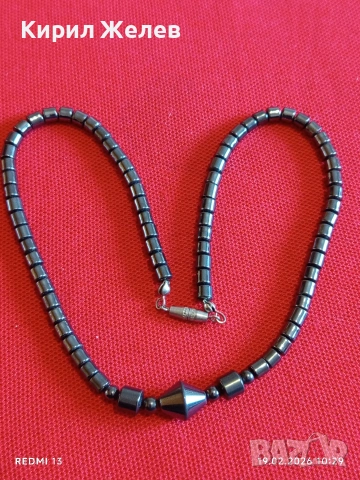 Красиво колие ХЕМАТИТ подходящ аксесоар за ежедневието 51873, снимка 6 - Колиета, медальони, синджири - 53531674