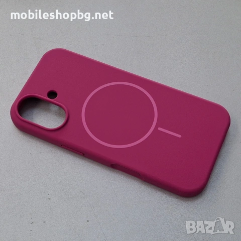 iPhone 17 гръб силиконов подплатен MagSafe розов син цилкамен, снимка 3 - Калъфи, кейсове - 53108449
