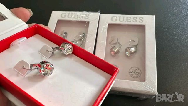 Маркови обеци на GUESS с кристали Swarovski , снимка 1 - Обеци - 43610729