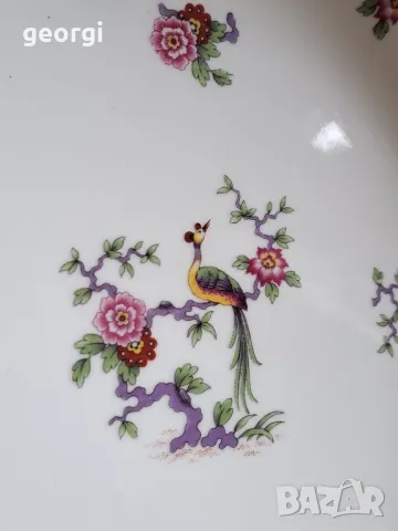 голяма порцеланова купа с рози и райски птици Limoges 8/2, снимка 4 - Сервизи - 49959116