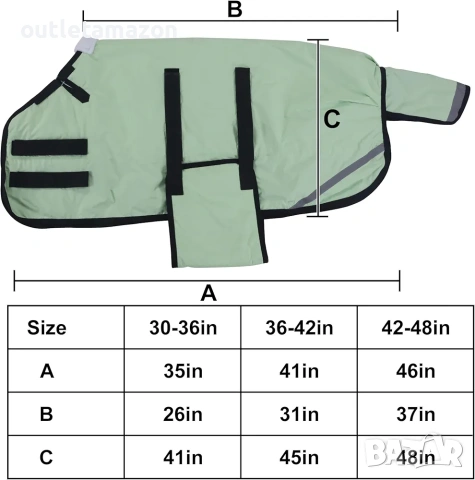 Зимно одеяло за жребче/мини кон, размер 30"-48", водоустойчиво и дишащо, 300 Denier,, снимка 5 - За селскостопански - 53887984