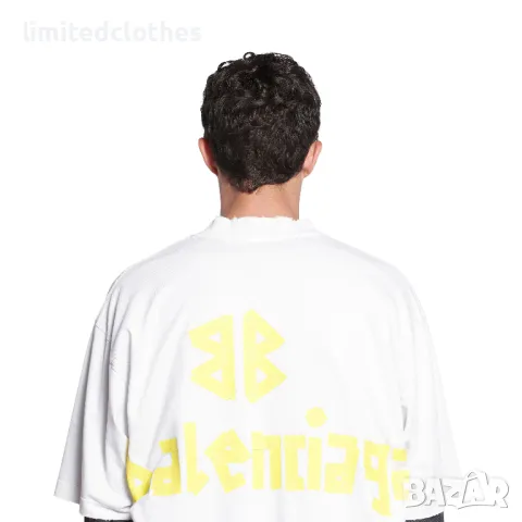 BALENCIAGA Tape Type Logo Print Relaxed Fit Мъжка / Дамска Тениска size M, снимка 6 - Тениски - 47210343