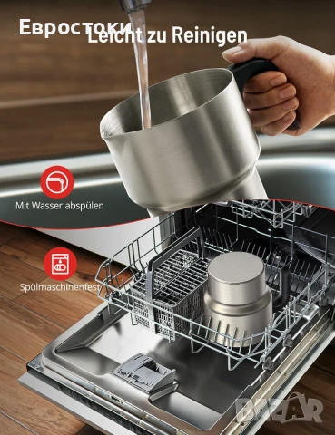 Paris Rhône Електрически индукционен пенообразувател за мляко 4 в 1, 500 мл., подходящ за съдомиялна, снимка 2 - Кафемашини - 50716354