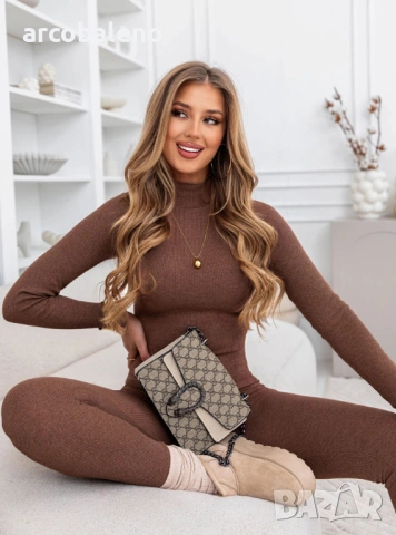 Дамски комплект от блуза и клин с оребрена яка Layton, 4цвята , снимка 14 - Комплекти - 53950914