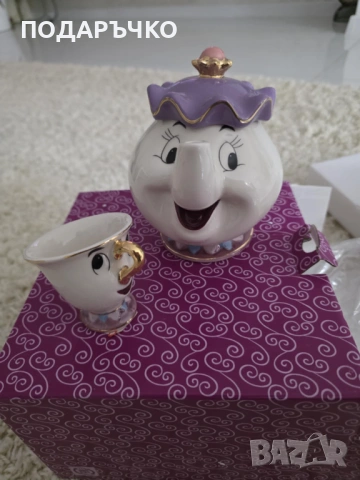 Сет „Красавицата и Звяра“– чайник Мисис Потс и чаша Чип, снимка 3 - Чаши - 53367962