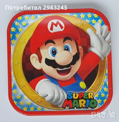 Картонени чинии Super Mario за детско парти