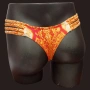 Прашка Бански с ленти Змийски принт в оранжево долнище на бански , снимка 3