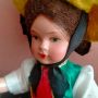 Колекционерска кукла народна носия Molls Trachten Puppen Celluloid 16 см, снимка 7