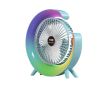 ПРОМОЦИЯ🏷️Мини настолен вентилатор с многоцветно осветление, RGB LED, USB, презареждащ се, снимка 1
