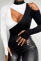 Дамска блуза с дълъг ръкав с ефектно деколте , снимка 2