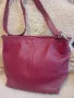 Червена италианска чанта естествена кожа , снимка 8