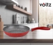 Тиган Voltz , 20см./24см./26см./28см., Мраморно покритие, Индукция, Червен, снимка 4
