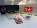 Ray-Ban RB 3026 слънчеви очила Рей-Бан авиатор жълто сини , снимка 4