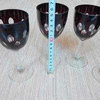 Червен кристал ваза и чаши, снимка 5 - Чаши - 45504067