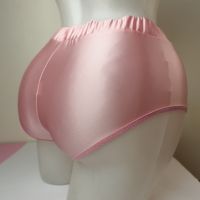 S/M розови супер лъскави дамски сатенени бикини/полубоксер, снимка 1 - Бельо - 45307274