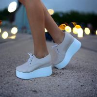 🤩Кожени стилни дамски обувки на платформа🤩, снимка 4 - Дамски ежедневни обувки - 45383794