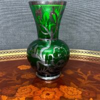 Кристална ваза Bohemia със сребро, снимка 1 - Вази - 45334481