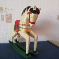 Стара играчка дървен кон, люлеещ, ръчна изработка. , снимка 4 - Колекции - 45890876