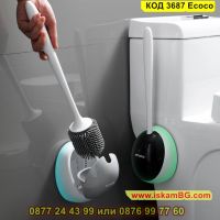 Стилна стенна силиконова четка за тоалетна чиния - КОД 3687 Ecoco, снимка 7 - Мопове, кофи, четки и метли - 45340330
