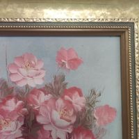 Оригинална маслена картина,цветя натюрмор на Robert Cox, снимка 3 - Антикварни и старинни предмети - 45477275