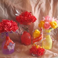 Чаша с ръчно изработени рози , снимка 1 - Романтични подаръци - 45432514