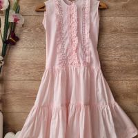 Розова рокля памучна материя , снимка 1 - Рокли - 45687117
